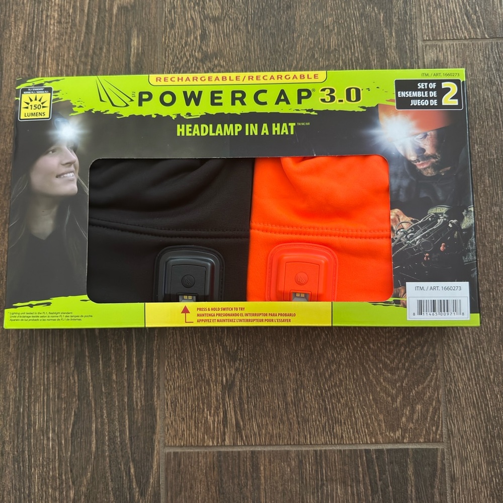 3.0 Rechargeable Headlamp Hat - Black and Orange